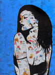 "not right now" Original acrylic and ink painted canvas by Tom Dale - (20 X 28 inch)