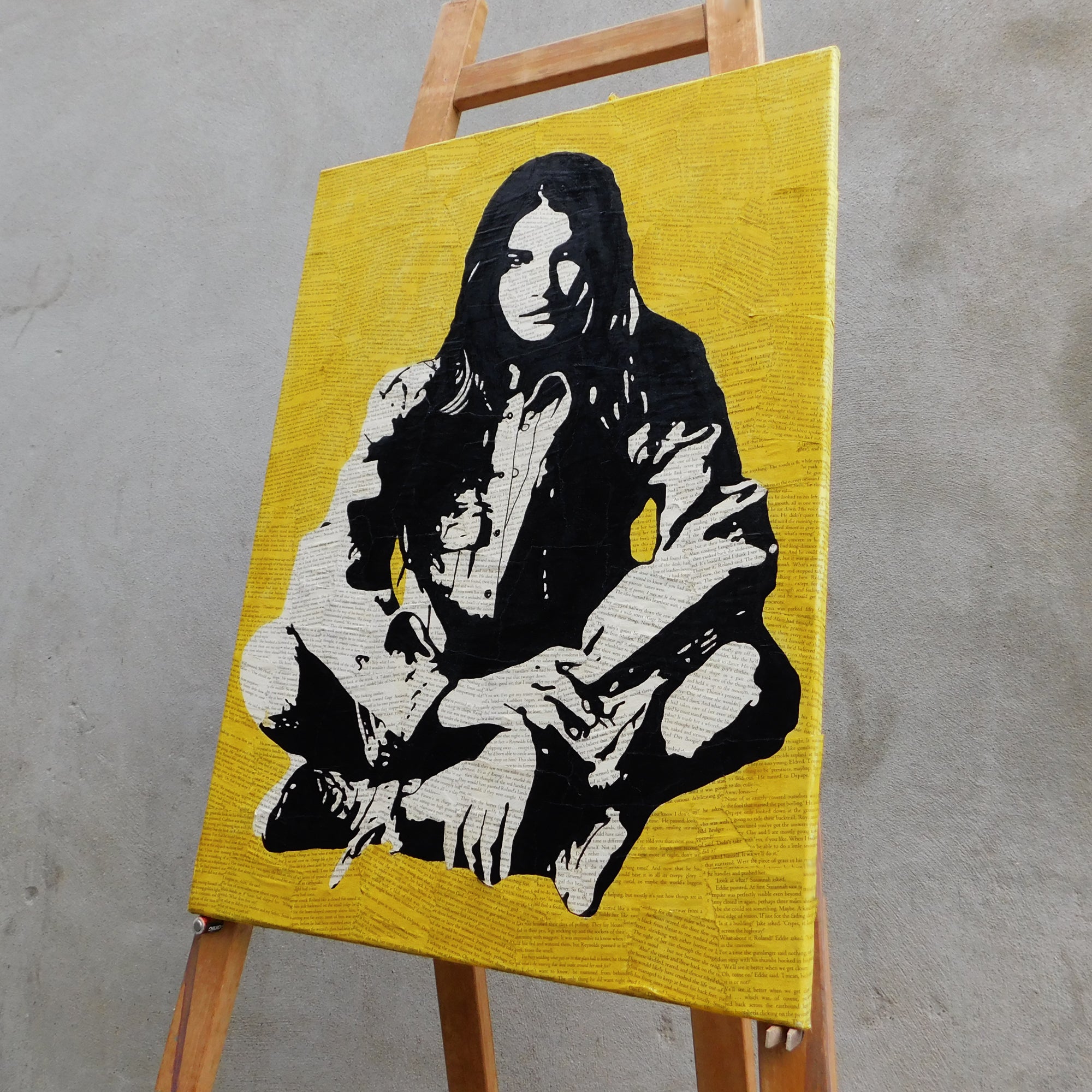 "no one knows" Original acrylic and ink painted canvas by Tom Dale - (20 X 28 inch)
